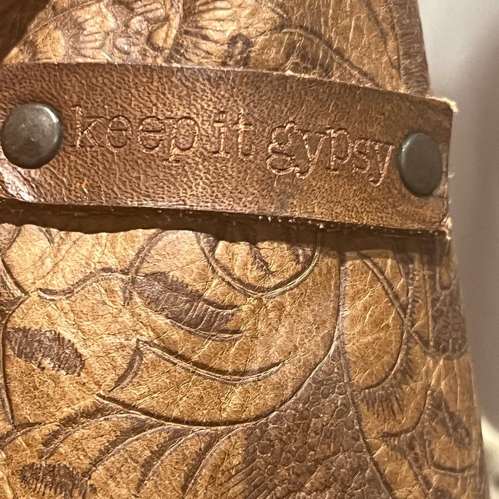 KEEP IT GYPSY LV Springbok Hide Brown Fringe Shoulder Bag - Picture 3 of 5